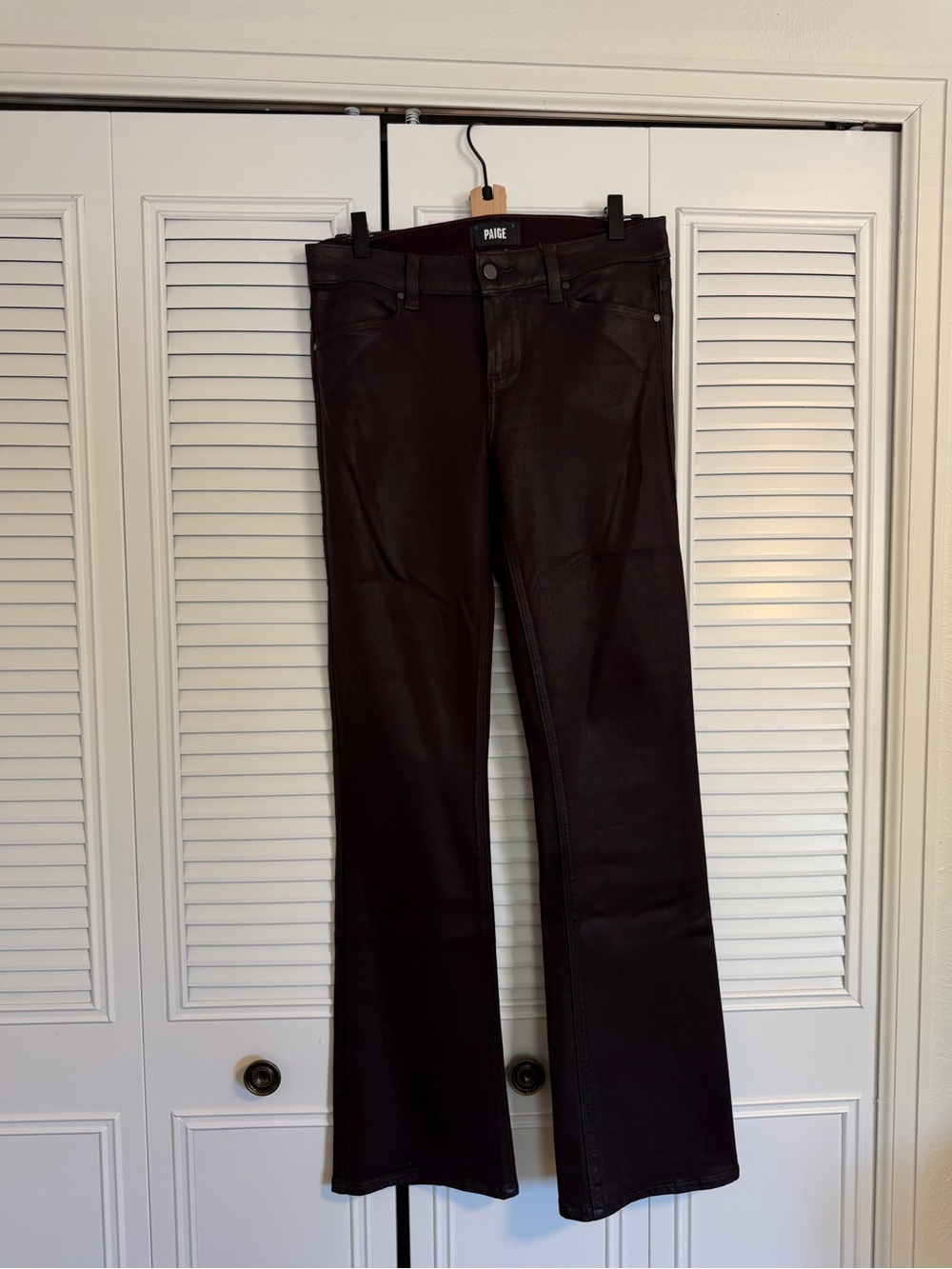 PAIGE Women's Boot Cut Jeans in black cherry - size 28